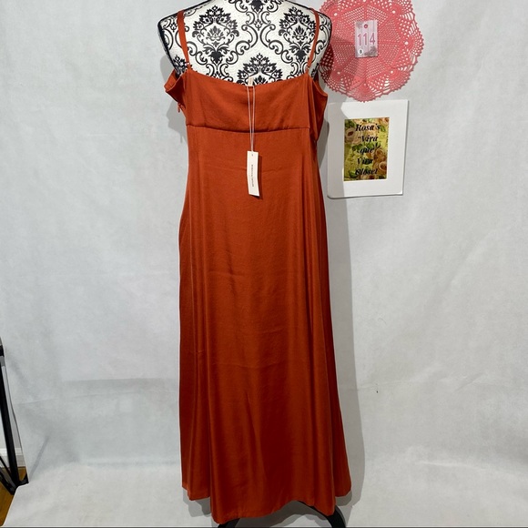 Rebecca Taylor NWT Ruched Top Long Dress Pomodoro Size 16 - Picture 9 of 16